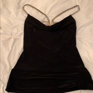 Cache low-back black cocktail party top
